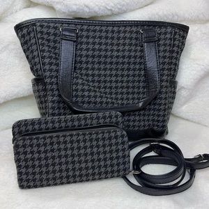 Thirty One Cindy Mini Houndstooth satchel and wallet